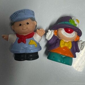 Fisher Price Little People Clown & Train Conductor (1997) Figures